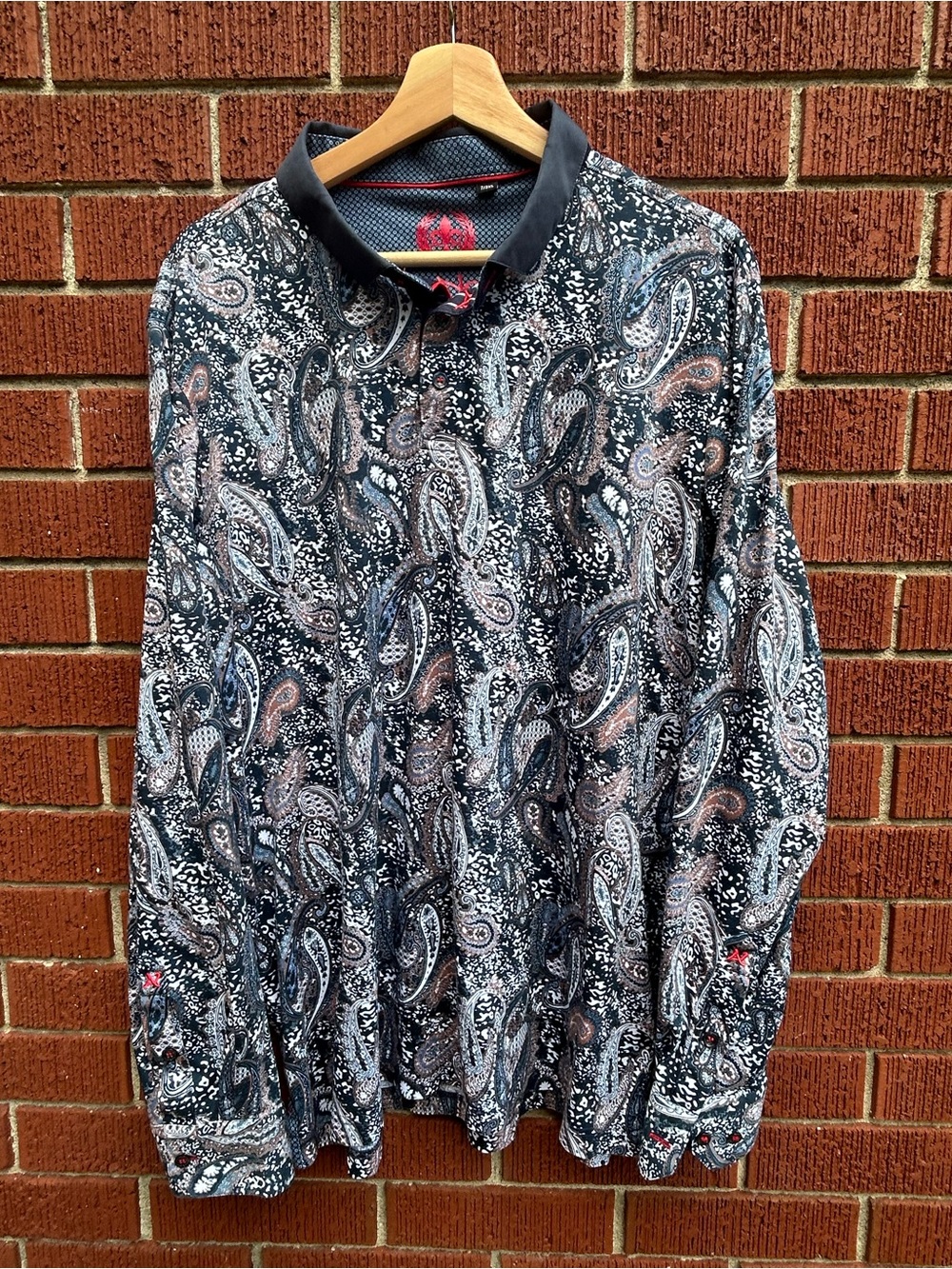 Au Noir Paisley Print Statement Shirt Black Multicolor Size 7 / 3XL